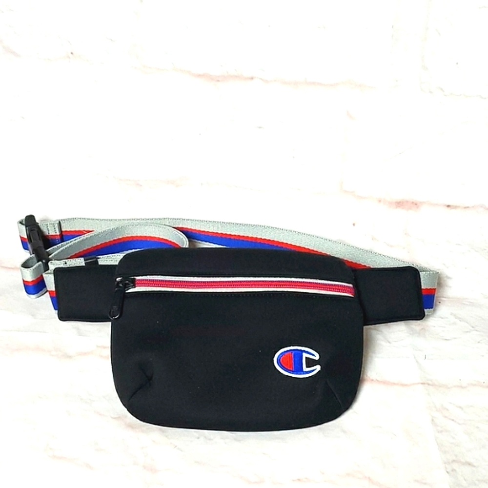 Champion black waist bum bag NWOT nylon scuba festival concert fanny pack